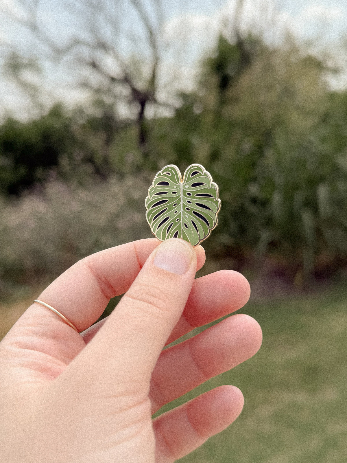 Monstera Enamel Pin (Gold)