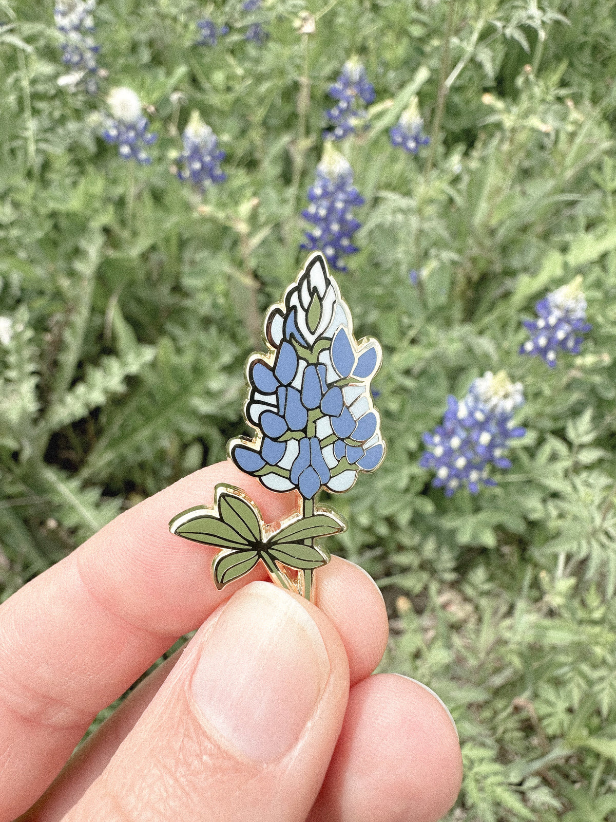 Bluebonnet Enamel Pin (Gold)