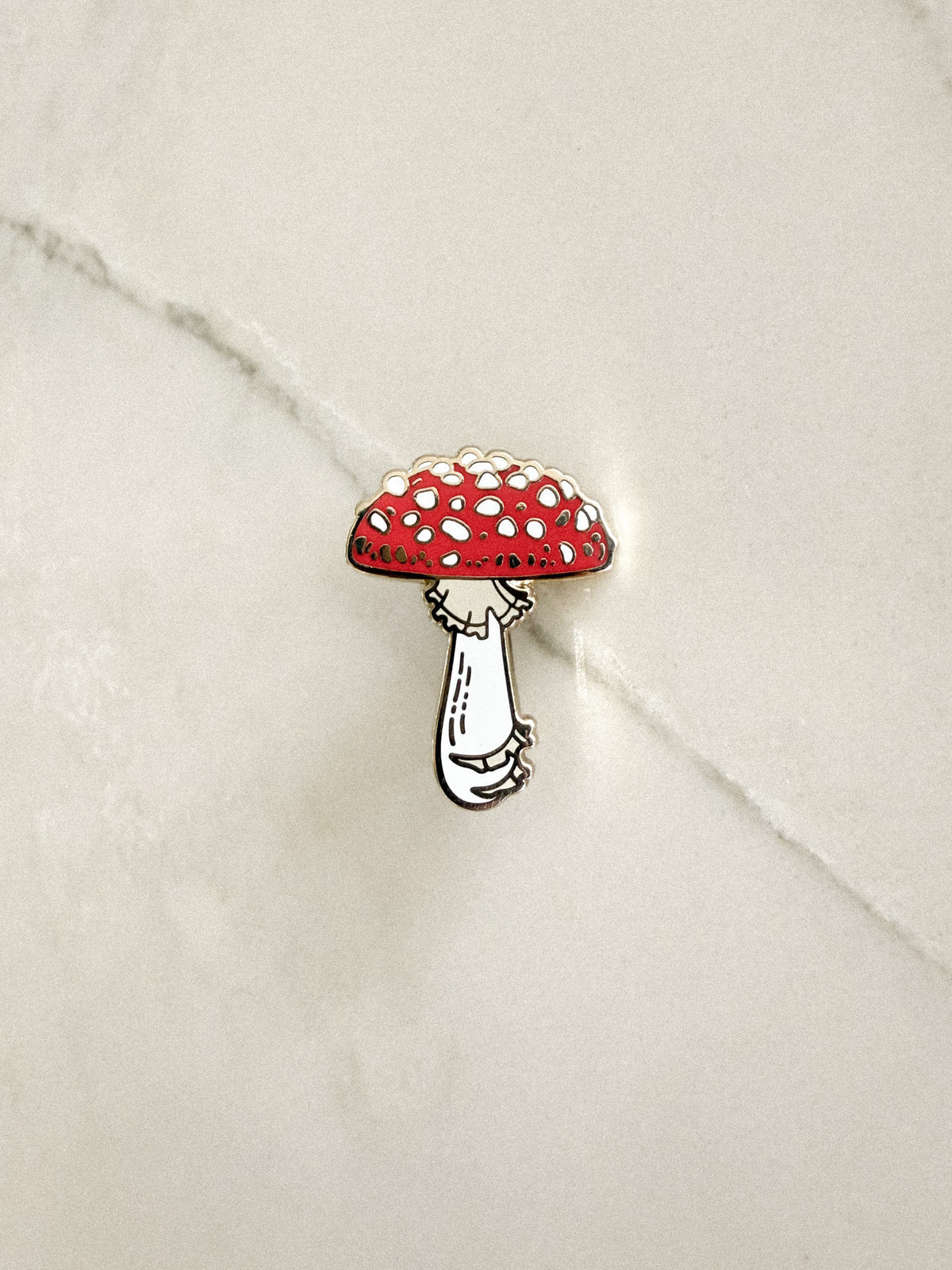 Fly Agaric Mushroom Enamel Pin (Gold)