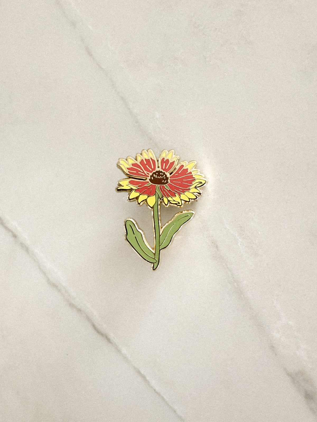Indian Blanket Enamel Pin (Gold)
