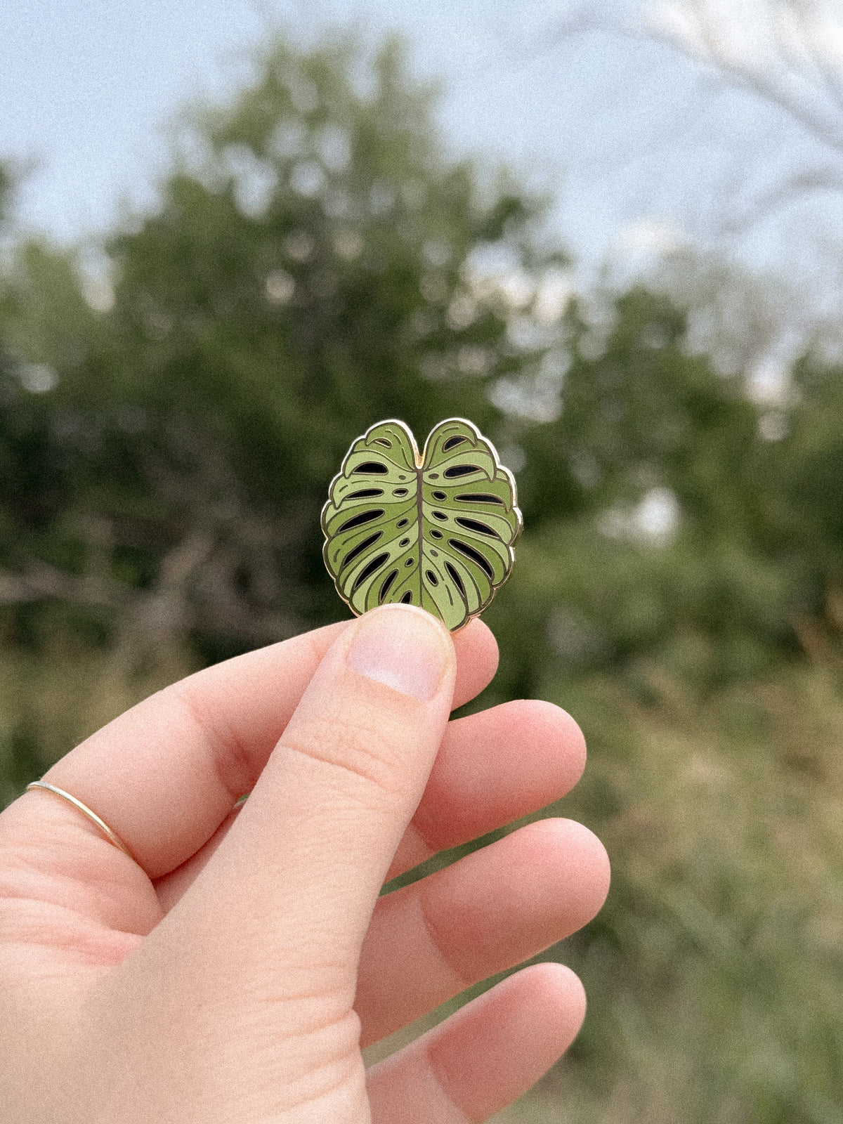 Monstera Enamel Pin (Gold)